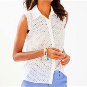 Lilly Pulitzer eyelet top, Size 4